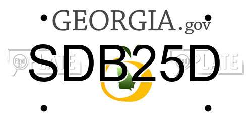 SDB25D Georgia License Plate