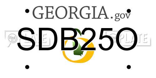SDB25O Georgia License Plate