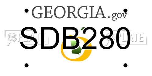 SDB280 Georgia License Plate