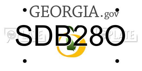 SDB28O Georgia License Plate