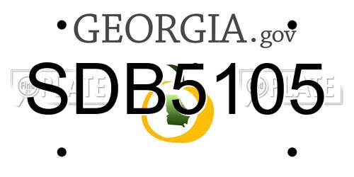 SDB5105 Georgia License Plate