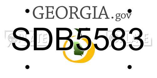 SDB5583 Georgia License Plate