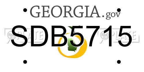 SDB5715 Georgia License Plate