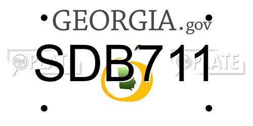 SDB711 Georgia License Plate