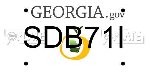 SDB71I Georgia License Plate