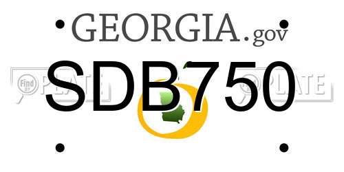 SDB750 Georgia License Plate