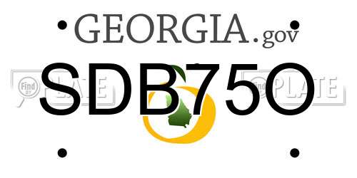 SDB75O Georgia License Plate