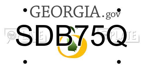 SDB75Q Georgia License Plate