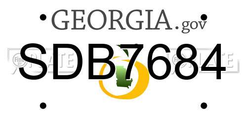 SDB7684 Georgia License Plate