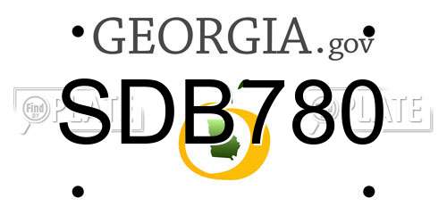 SDB780 Georgia License Plate