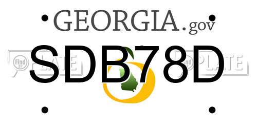 SDB78D Georgia License Plate