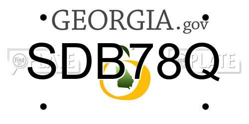SDB78Q Georgia License Plate