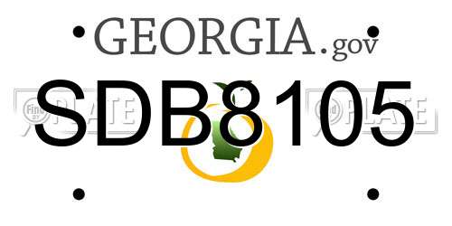 SDB8105 Georgia License Plate