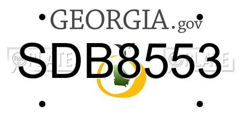 SDB8553 Georgia License Plate