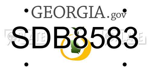 SDB8583 Georgia License Plate