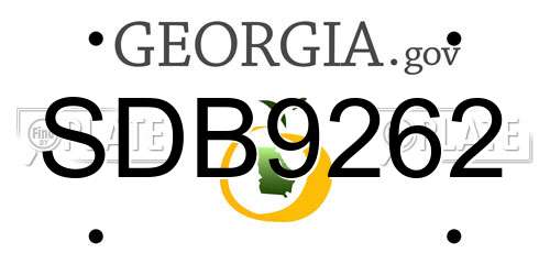 SDB9262 Georgia License Plate
