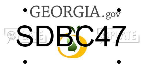 SDBC47 Georgia License Plate