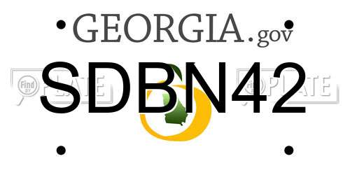 SDBN42 Georgia License Plate