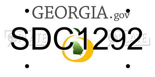 SDC1292 Georgia License Plate