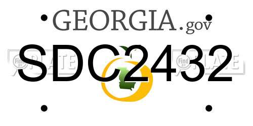 SDC2432 Georgia License Plate
