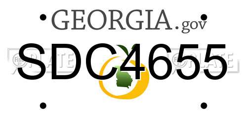 SDC4655 Georgia License Plate