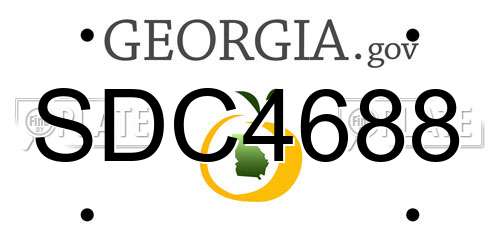 SDC4688 Georgia License Plate