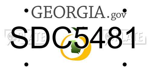 SDC5481 Georgia License Plate