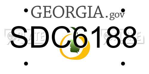 SDC6188 Georgia License Plate