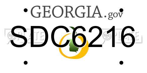 SDC6216 Georgia License Plate