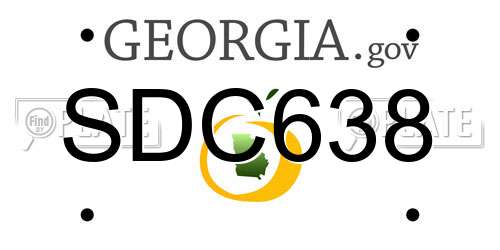 SDC638 Georgia License Plate