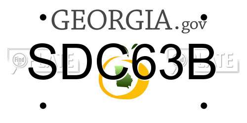 SDC63B Georgia License Plate