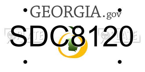 SDC8120 Georgia License Plate