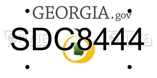 SDC8444 Georgia License Plate