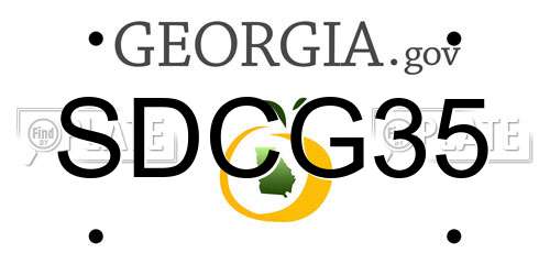 SDCG35 Georgia License Plate