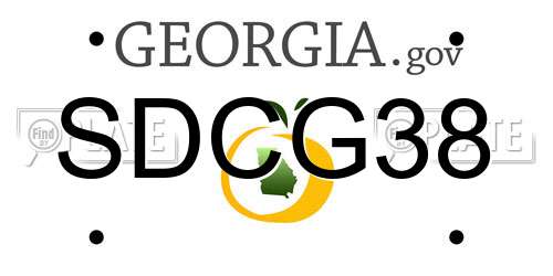SDCG38 Georgia License Plate