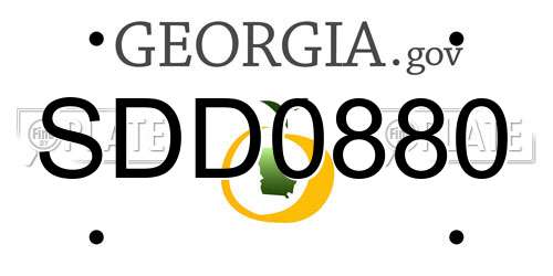 SDD0880 Georgia License Plate