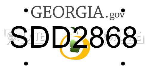 SDD2868 Georgia License Plate