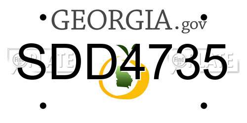 SDD4735 Georgia License Plate