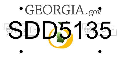 SDD5135 Georgia License Plate