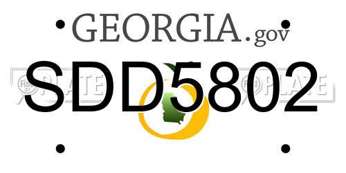 SDD5802 Georgia License Plate