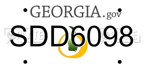 SDD6098 Georgia License Plate