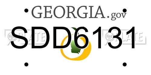 SDD6131 Georgia License Plate