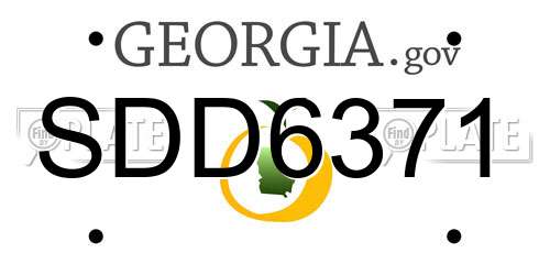 SDD6371 Georgia License Plate