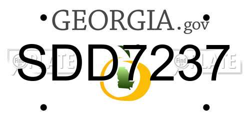 SDD7237 Georgia License Plate