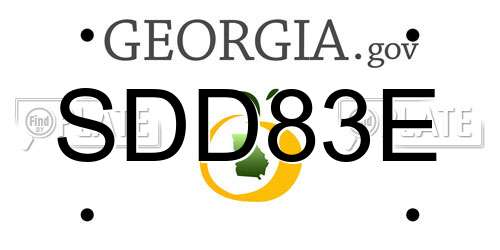 SDD83E Georgia License Plate