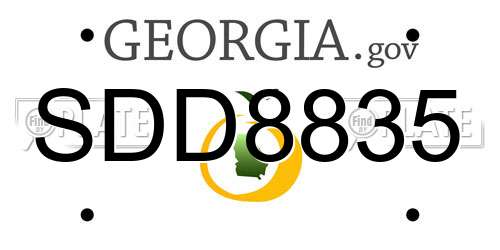 SDD8835 Georgia License Plate