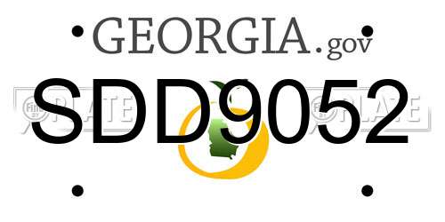 SDD9052 Georgia License Plate