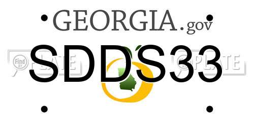 SDDS33 Georgia License Plate