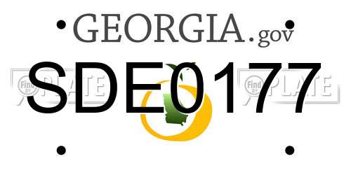 SDE0177 Georgia License Plate