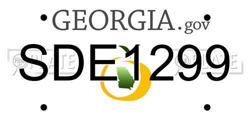 SDE1299 Georgia License Plate